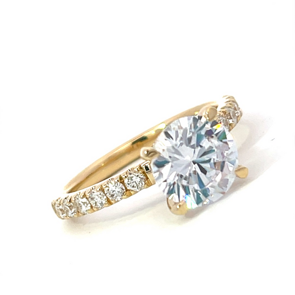 MPJ EXclusive Yellow 14 Karat Gold .46 Carats Diamond Round Engagement Ring