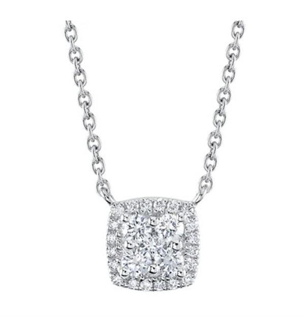 White 14 Karat Gold 0.15 Carats Diamond Necklace