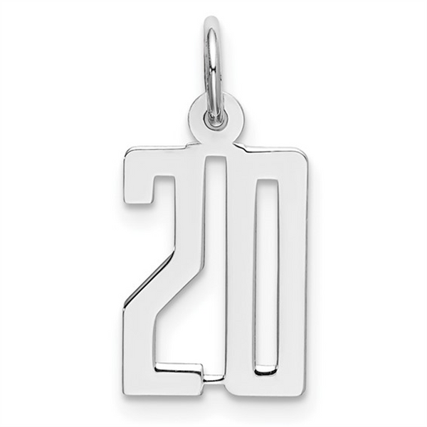Sterling Silver "20" Pendant Necklace
