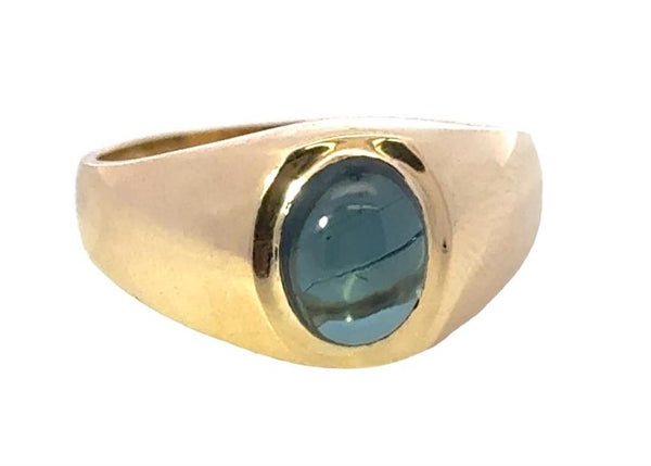 Yellow 18 Karat Gold Blue Tourmaline Ring