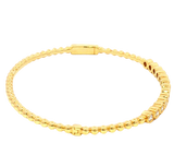 Sophisticated & Timeless Diamond Bracelets 18K Yellow Gold 0.61 Carats Diamond Beaded Bangle Bracelet - 7.5 Inch