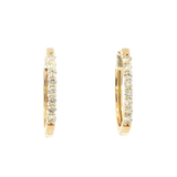 Classic & Contemporary 14K Yellow Gold 1/2 Carats Diamond Medium Hoop Earrings