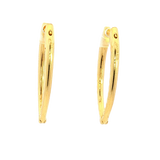 Classic & Contemporary 18K Yellow Gold 1.13 Carats Diamond Pointed Oval Inside Out Hoop Earrings