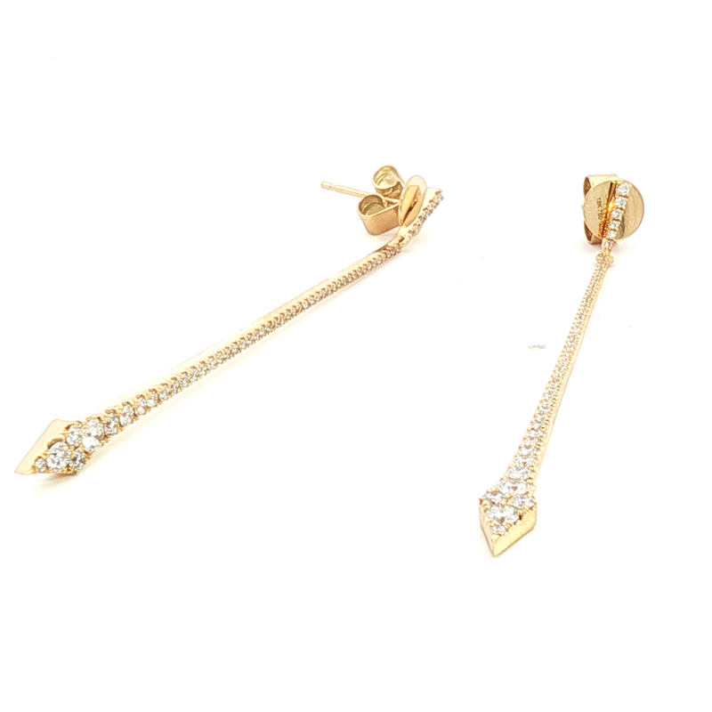 Classic & Contemporary 18K Yellow Gold 0.85 Carats Diamond Drop Earrings