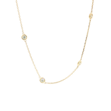 Elegant Diamond Necklaces 14K Yellow Gold 1.50 Carats Diamond Station Necklace - 18 Inch