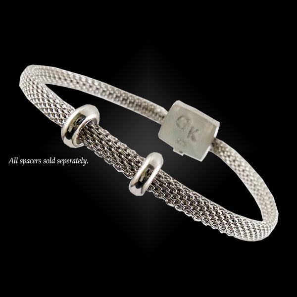 White Sterling Silver Link Bracelet
