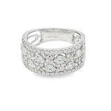 Elegant & Trendy 18K White Gold 1.12 Carats Diamond Floral Vine Motif Ring