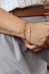 Sophisticated & Timeless Diamond Bracelets 18K Gold Yellow Round Diamond & High Polish Oval Link Bracelet - 1.97 CTW, Size 7 Inch