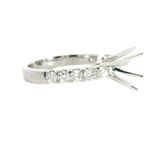 Elegant Diamond Mountings 18K White Gold 7.4mm Round Diamond Semi Mount Ring - 0.70 Carats