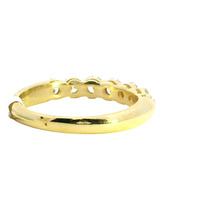Elegant Diamond Bands 18K Yellow Gold Seven Stone 0.96 Carats Diamond Band