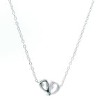 BLACK FRIDAY DOORBUSTER!!  Sterling Silver Moi Et Toi Cubic Zirconium Drop Necklace, 16-18 Inch