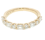 Elegant Diamond Bands 14K Yellow Gold Rectangular Cushion Cut & Round Cut 1.0 Carat Lab Grown Diamond Band