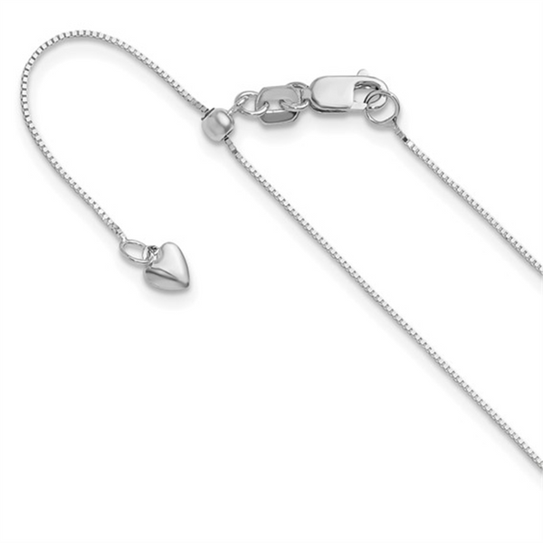 White 14 Karat Gold .55mm Box Chain