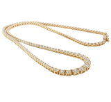 Elegant Diamond Necklaces 18K Yellow Gold 6.14 Carats Diamond Riviera Tennis Necklace - 16.5 Inch