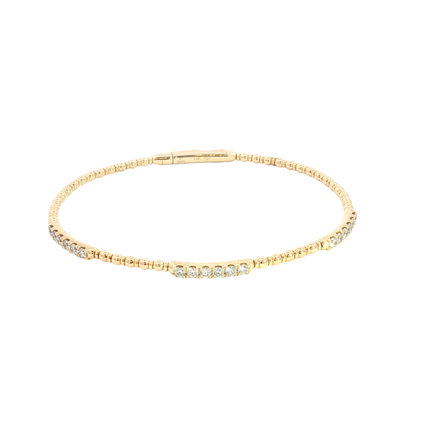 Sophisticated & Timeless Diamond Bracelets 18K Yellow Gold 0.69 Carats Diamond Bangle Bracelet - 6.25 Inch