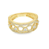 Elegant & Trendy 18K Yellow Gold 0.55 Carats Diamond Open Weave Ring