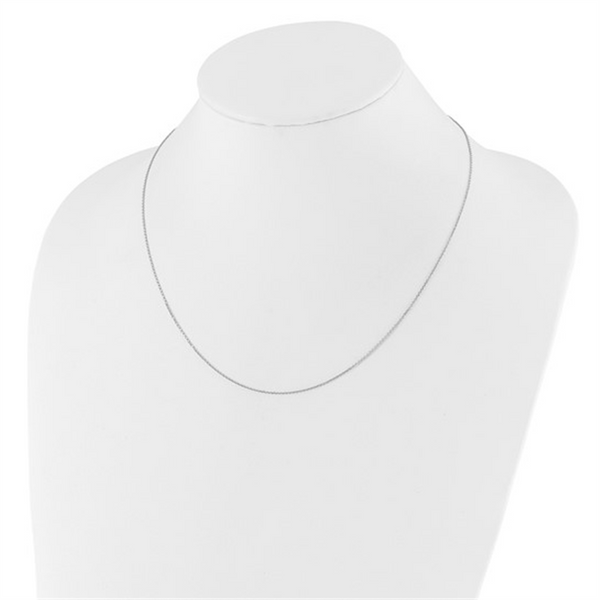 Elegant & Durable Designs 10K Gold 1.1mm White Cable Link Chain, 22 Inch Adjustable