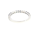 Bold & Elegant 14K White Gold 0.39 Carats Blue Sapphire & 0.28 Carats Diamond Stackable Band