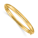Yellow 10 Karat Polihed Baby Bangle Bracelet