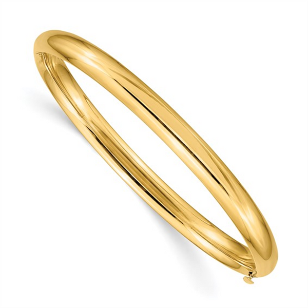 Yellow 10 Karat Polihed Baby Bangle Bracelet