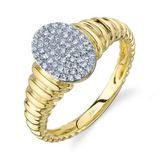 Elegant & Trendy 14K Yellow Gold 0.17 Carats Diamond Ring