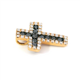 Elegant Diamond Necklaces & Pendants 18K Rosé Gold 0.70 Carats Black & White Diamond Cross Pendant