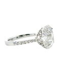 Bold & Elegant 18K White Gold 2.98 Carats White Sapphire & 0.61 Carats Diamond Halo Ring