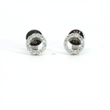 Classic & Contemporary 18K White Gold 0.27 Carats Diamond Circle Stud Earrings