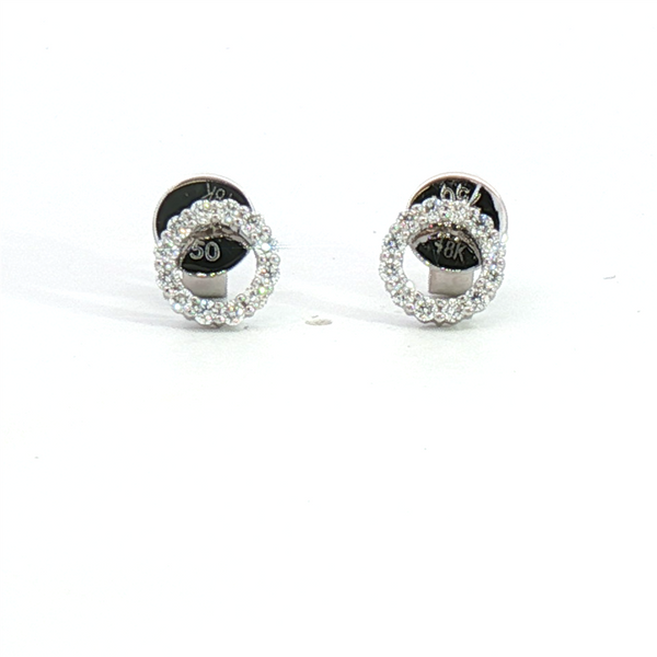 Classic & Contemporary 18K White Gold 0.27 Carats Diamond Circle Stud Earrings