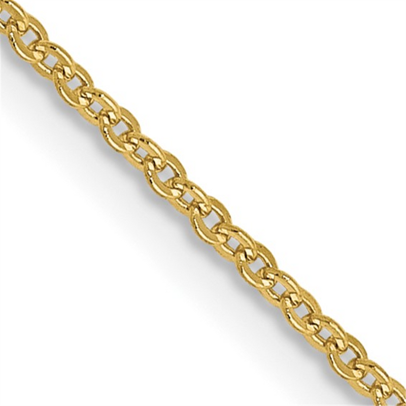 Elegant & Durable Designs 10K Gold Yellow 1.1mm Cable Link Chain, 22 Inch