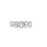 14K White Gold 1.10ctw Diamond Anniversary Band - Five Stone with Halo Design