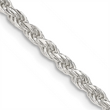 Elegant & Durable Designs Sterling Silver Diamond Cut Rope Chain, 18 Inch