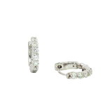 Classic & Contemporary 18K White Gold 1/2 Carats Diamond Small Hoop Earrings