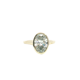 14K Gold Yellow Hidden Halo Oval Lab Grown Diamond Bezel Engagement Ring - Lab-Grown 3.24 CTW Diamond