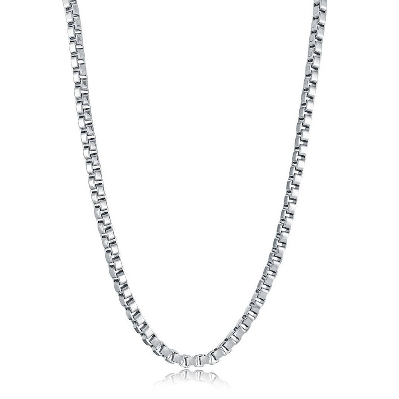 Stainless Steel 5.5 MM Box Link Necklace - 24 Inch
