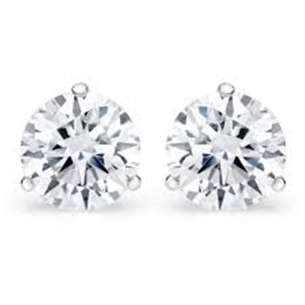 White 14 Karat Gold 1 1/4 Carats Diamond Diamond Stud Earrings