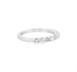 Elegant Diamond Bands 14K Gold White Stackable 0.55 Carats Round & Oval Diamond Anniversary Band