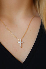 Elegant Diamond Necklaces & Pendants 14K Yellow Gold 0.55 Carats Diamond Cross Pendant