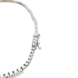 Vibrant Colored Stone Necklaces 18K White Gold 1.70 Carats Emerald & 3.11 Carats Diamond Tennis Necklace, 18 Inch