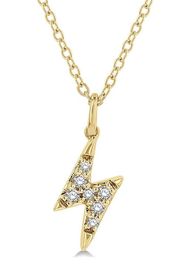 Yellow 10 Karat Gold 0.1 Carats Diamond Drop Pendant