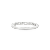 14K White Gold 0.80ctw Diamond Half-Anniversary Band - Round & Oval Shared Prong Design