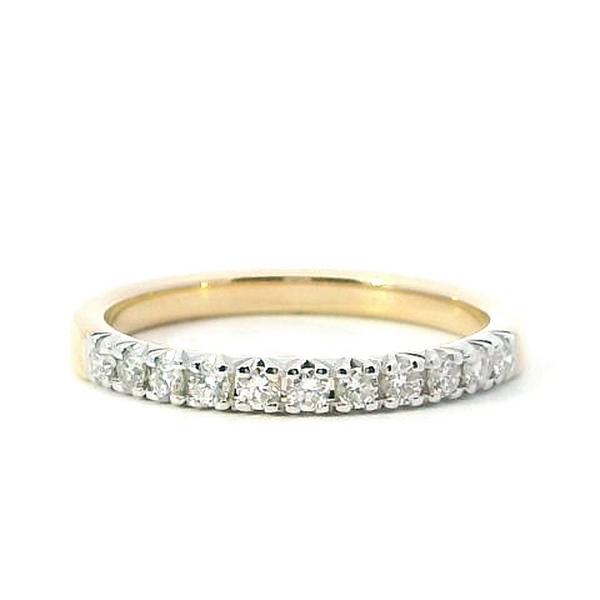 Elegant Diamond Bands 10K Gold Yellow Stackable 1/4 Carats Diamond Anniversary Band