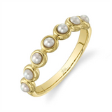 Elegant Pearl Rings Classic & Timeless Designs - 14K Gold Yellow Cultured Pearl Stackable Ring