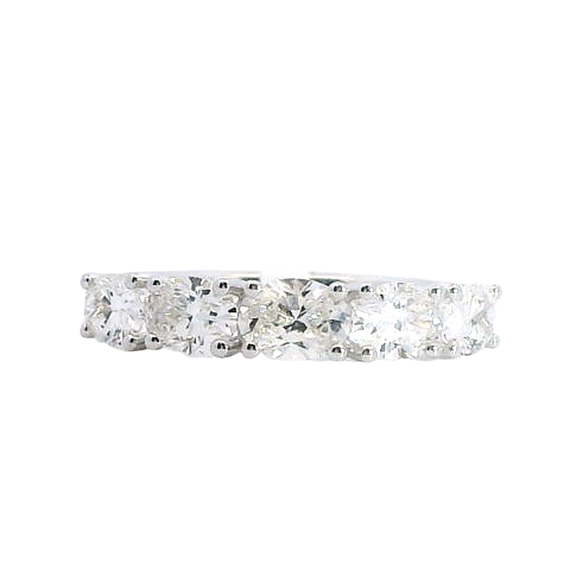Elegant Diamond Bands 18K Gold White 1.26 Carats Diamond Anniversary Band