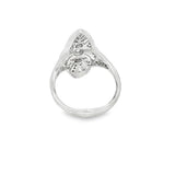 Elegant & Trendy 18K White Gold 0.58 Carats Diamond Art Deco Inspired Ring