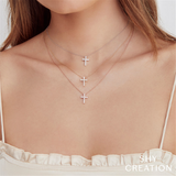 Elegant Diamond Necklaces 14K Yellow Gold 0.32 Carats Diamond Cross Necklace - 18 Inch
