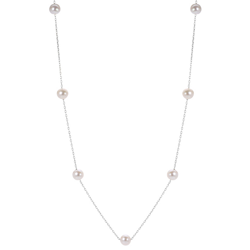 Elegant Pearl Necklaces & Pendants 14K White Gold 6.5-7MM Akoya Pearl Necklce - 18 Inch