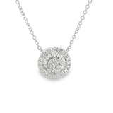 Elegant Diamond Necklaces 18K White Gold Baguette & Round Cut 0.50 Carats Diamond Circle Necklace - 18 Inch