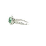 Bold & Elegant 18K White Gold 2.63 Carat Green Tourmaline & 0.91 Carat Diamond Halo Ring