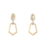 Classic & Contemporary 14K Gold Two-Toned 0.12 Carats Diamond Dangle Earrings